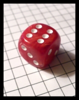 Dice : Dice - 6D - Red Colored Pillow Shaped With White Pips